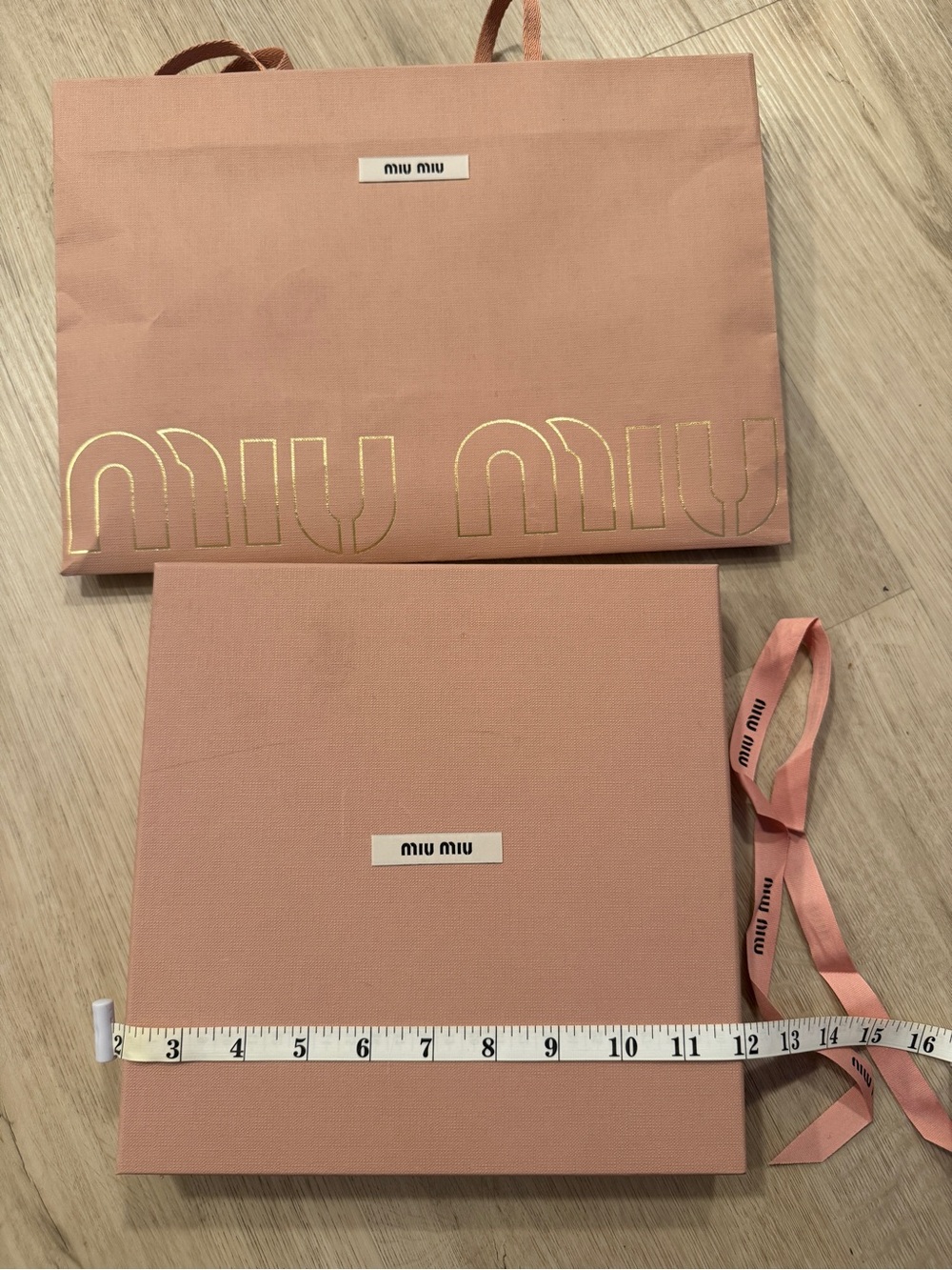 Miu Miu Pink Box & Paper shopping bag